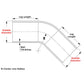 HPS Performance Products HPS 1-1/2" OD 45 Degree Bend 6061 Aluminum Elbow Pipe Tubing 16 Gauge w/ 2" CLR