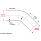 HPS Performance Products HPS 2-1/4" OD 45 Degree Bend 6061 Aluminum Elbow Pipe Tubing 16 Gauge