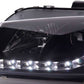Audi A3 (8P 8PA) Black LED Headlights with Daytime Running Lights (2003-2007)