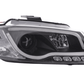 Audi A3 (8P 8PA) Black LED Headlights with Daytime Running Lights (2008-2012)
