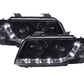Audi A4 (B5 8D) Black LED Headlights with Daytime Running Lights (1995-1999)