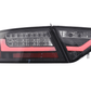 Audi A5 (B8 - 8T) Coupe Black Clear LED Bar Taillights (2007-2011)- For Halogen Models