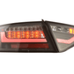 Audi A5 (B8 - 8T) Coupe Black Clear LED Bar Taillights (2007-2011)- For Halogen Models