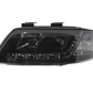 Audi A6 (C5 4B) Black LED Headlights with Daytime Running Lights (1997-2001)