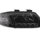 Audi A6 (C5 4B) Black LED Headlights with Daytime Running Lights (1997-2001)