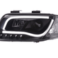 Audi A6 (C5 4B) Black LED Headlights with Daytime Running Lights (2001-2004)