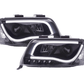 Audi A6 (C5 4B) Black LED Headlights with Daytime Running Lights (2001-2004)