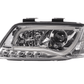 Audi A6 (C5 4B) Chrome LED Headlights with Daytime Running Lights (1997-2001)