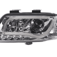 Audi A6 (C5 4B) Chrome LED Headlights with Daytime Running Lights (1997-2001) - With R87 approval