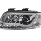 Audi A6 (C5 4B) Chrome LED Headlights with Daytime Running Lights (2001-2004) - With R87 approval