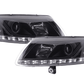 Audi A6 (C6 4F) Black Xenon LED Headlights with Daytime Running Lights (2004-2008)