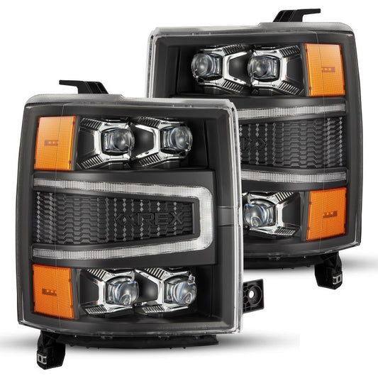 AlphaRex 04-15 Chevy 1500HD NOVA-Series LED Proj Headlights Black w/Activ Light/Seq Signal & SB DRL 880239 *Discontinued