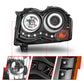 Anzo 2008-2010 Jeep Grand Cherokee Projector Headlights w/ Halo Black CCFL