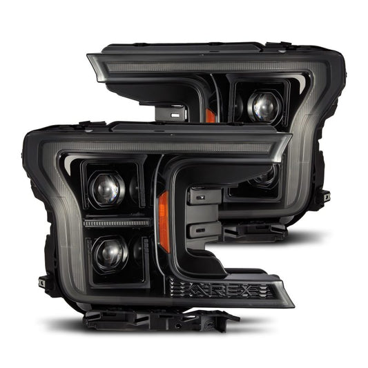 AlphaRex 18-20 Ford F-150 (Req. Conv F150 w/LED) LUXX LED Proj HL Alpha-Blk w/Actv Lt Seq Sig SB DRL 880251 *Discontinued