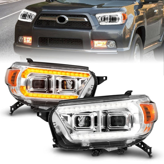 ANZO 10-13 Toyota 4Runner Projector Headlights - Chrome 111603