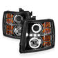 Anzo 2007-2013 Chevrolet Silverado 1500 Projector Headlights w/ Halo Black
