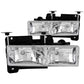Anzo 1988-1998 Chevrolet C1500 Crystal Headlights Chrome w/o Bulbs