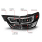 ANZO 11-13 Jeep Grand Cherokee LED Taillights w/ Lightbar Black Housing/Clear Lens 4pcs 311439