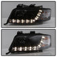 Spyder Audi A6 02-04 Projector Headlights Halogen Model Only - DRL Black PRO-YD-ADA601-DRL-BK 5008657