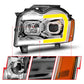 ANZO 05-07 Jeep Grand Cherokee Projector Headlights - w/ Light Bar Switchback Chrome Housing 111544