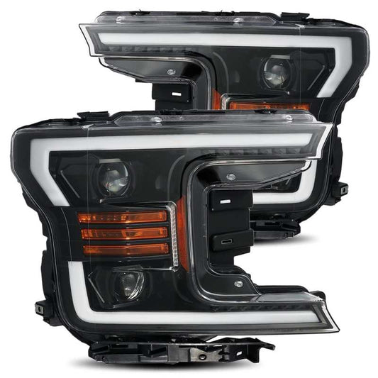 AlphaRex 18-19 Ford F-150 PRO-Series Proj Headlights Plank Style Gloss Blk w/Activ Light/Seq Signal 880188 *Discontinued