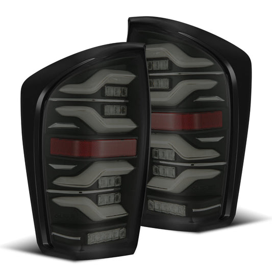 AlphaRex 16-21 Toyota TacomaLUXX LED Taillights Blk w/Activ Light/Seq Signal 680090 *Discontinued