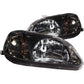 Anzo 1999-2000 Honda Civic Crystal Headlights Gun-Metal Gray