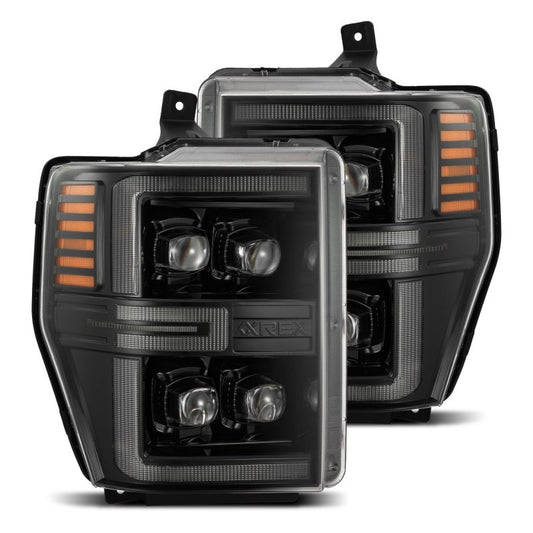 AlphaRex 08-10 Ford F250-550 NOVA-Series LED Projector Headlights Alpha-Blk w/Activ Light/Seq Signal 880311 *Discontinued
