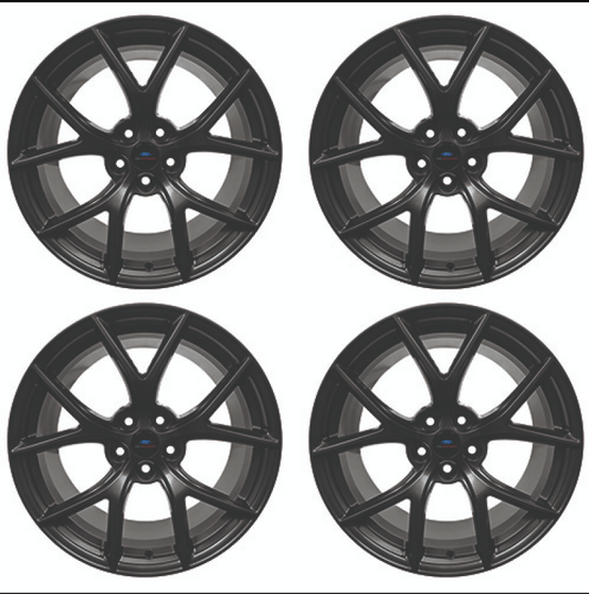 Ford Racing 15-20 Mustang19x10.5in & 19x11in Wheel Kit w/TPMS - Matte Black M-1007K-DC19XMB