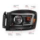 Anzo 06-09 Dodge RAM 1500/2500/3500 Headlights Black Housing/Clear Lens (w/ Light Bars) 111524