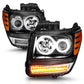 Anzo 2007-2012 Dodge Nitro Projector Headlights w/ Halo Black (CCFL) G2