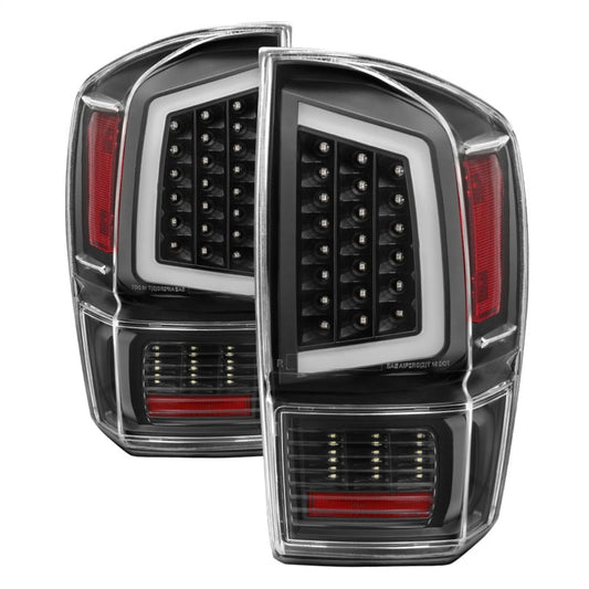 SPYDER xTune 16-18 Toyota Tacoma Light Bar LED Tail Lights - Black (ALT-JH-TTA16-LBLED-BK) 9041686