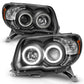 Anzo 2006-2009 Toyota 4Runner Projector Headlights w/ Halo Black