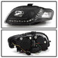 Spyder Audi A4 06-08 Projector Headlights Halogen Model Only - DRL Black PRO-YD-AA405-DRL-BK 5008572