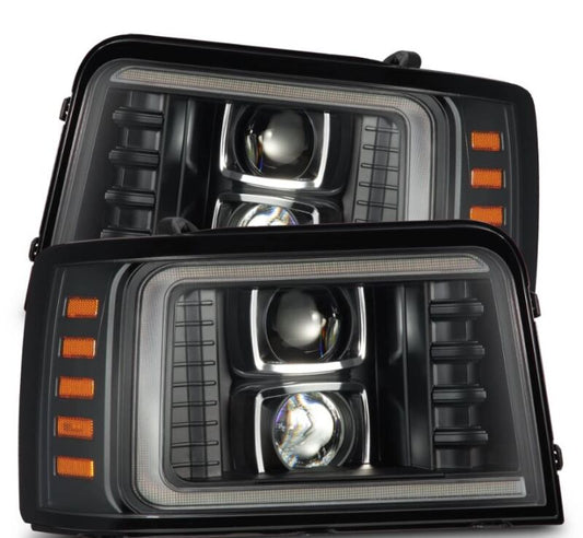 AlphaRex 92-96 Ford F-Series/Bronco PRO-Series Proj Headlight Blk w/Seq. Sig & DRL 880266 *Discontinued