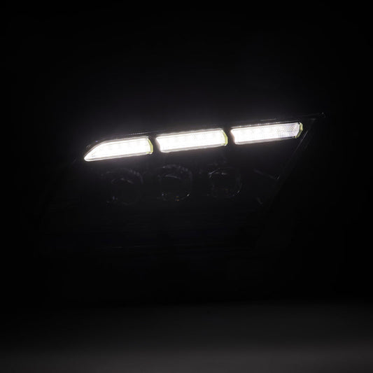 AlphaRex 13-14 Ford Mustang NOVA-Series LED Projector Headlights Blk w/Activ Lght & Seq.Sig / SB DRL 880487 *Discontinued