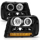 Anzo 2002-2009 Chevrolet Trailblazer Projector Headlights w/ Halo Black