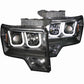 Anzo 2009-2014 Ford F-150 Projector Headlights w/ U-Bar Black
