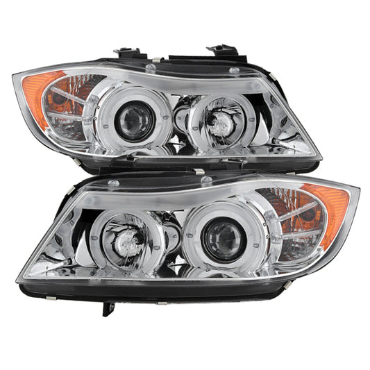 Spyder BMW E90 3-Series 06-08 Projector LED Halo Amber Reflctr Rplc Bulb Chrm PRO-YD-BMWE9005-AM-C 5009012