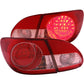 Anzo 2003-2008 Toyota Corolla LED Tail lights Red Clear 4pc