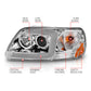 ANZO 1997-2003 Ford F-150 Projector Headlights w/ Light Bar Chrome Housing 111504