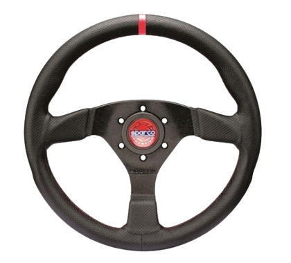 Sparco Steering Wheel R383 Champion Black Leather / Black Stitching