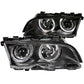 Anzo 1999-2001 BMW 3 Series E46 Projector Headlights w/ Halo Black