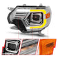 ANZO 12-15 Toyota Tacoma Projector Headlights - w/ Light Bar Switchback Chrome Housing 111557