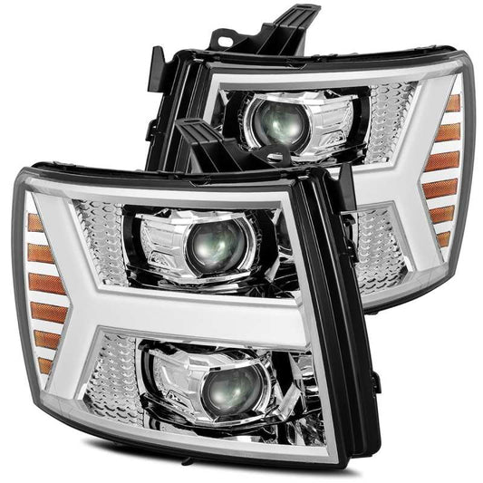 AlphaRex 07-13 Chevy 1500HD PRO-Series Proj Headlights Plank Style Chrome w/Activ Light/Seq Signal 880204 *Discontinued