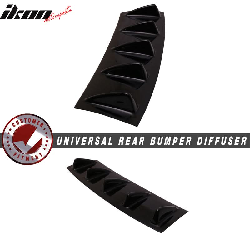 2012-2016 Tesla Model 3 5 Fins Gloss Black Rear Bumper Diffuser ABS