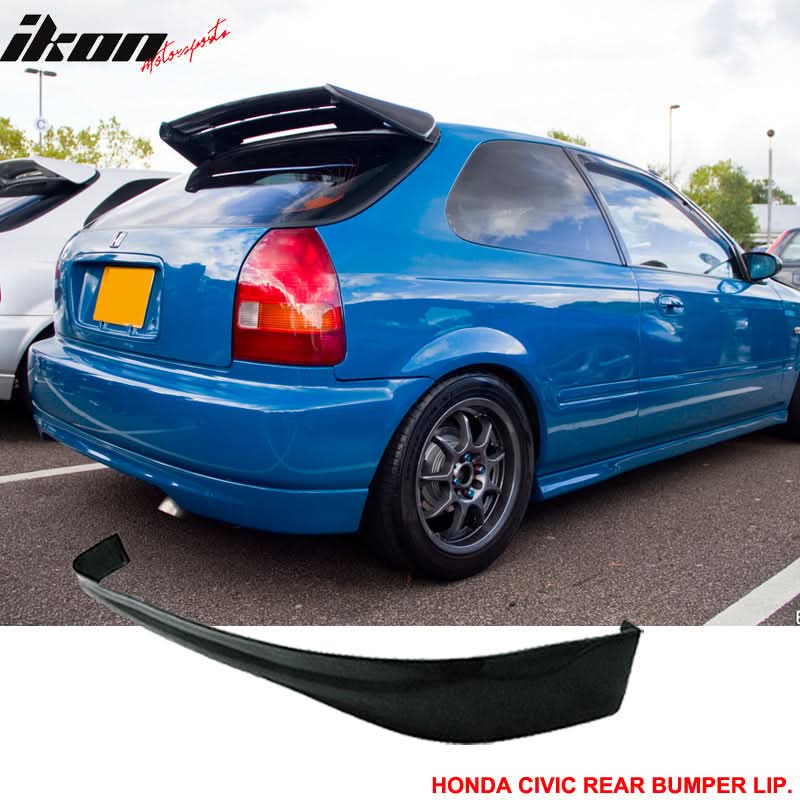 Fits 96-98 Honda Civic 3Dr Front + Rear Bumper Lip + Sun Window Visors