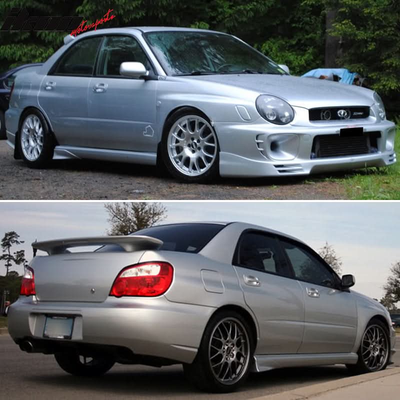 2002-2007 Subaru Impreza JDM Style 2PCS Rear Side Skirt Strake Spat PU