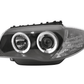 BMW 1-series E81 E82 E87 E88 Black Angel Eyes Headlight Set (2004-2011)