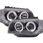 BMW 1-series E81 E82 E87 E88 Black Angel Eyes Headlight Set (2004-2011)